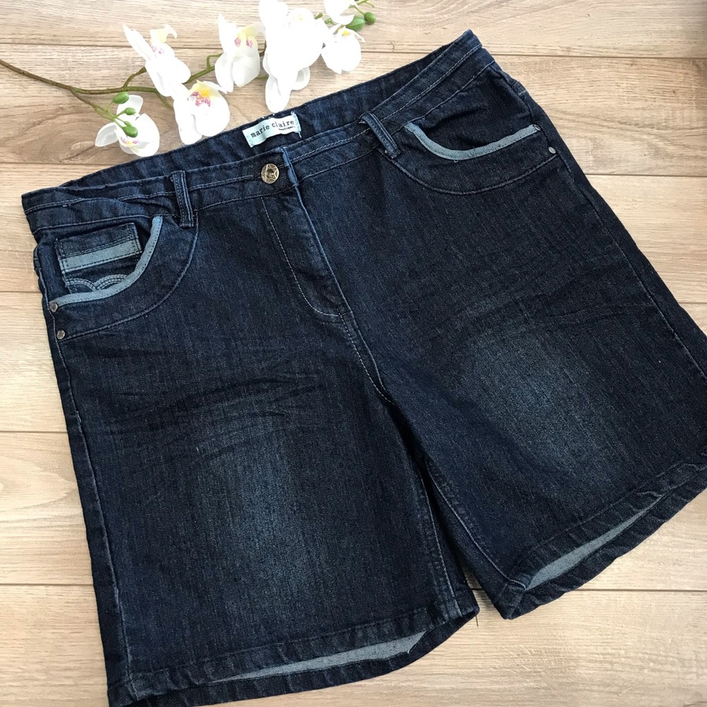 High Waisted Mom Denim Shorts - Long - Sz 13